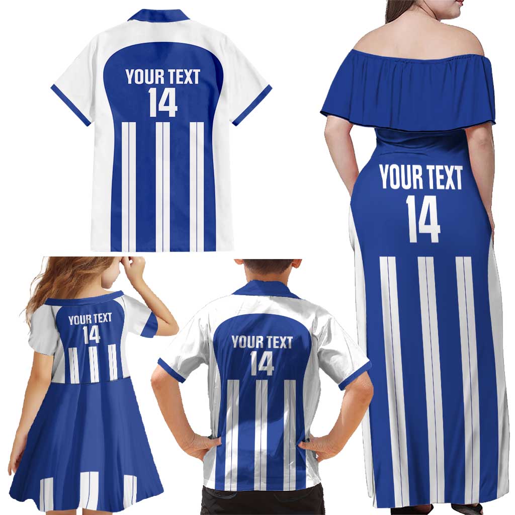 Universidad Dominican Republic Football Custom Family Matching Off Shoulder Maxi Dress and Hawaiian Shirt 2025 Go Champions - Wonder Print Shop