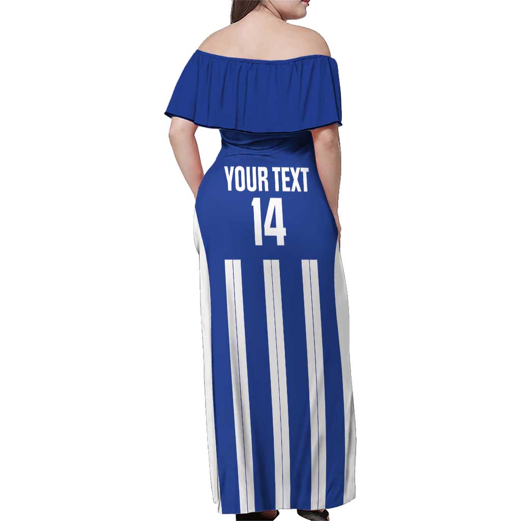 Universidad Dominican Republic Football Custom Family Matching Off Shoulder Maxi Dress and Hawaiian Shirt 2025 Go Champions - Wonder Print Shop