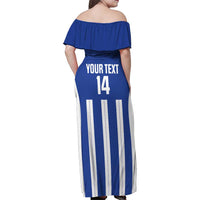 Universidad Dominican Republic Football Custom Family Matching Off Shoulder Maxi Dress and Hawaiian Shirt 2025 Go Champions - Wonder Print Shop