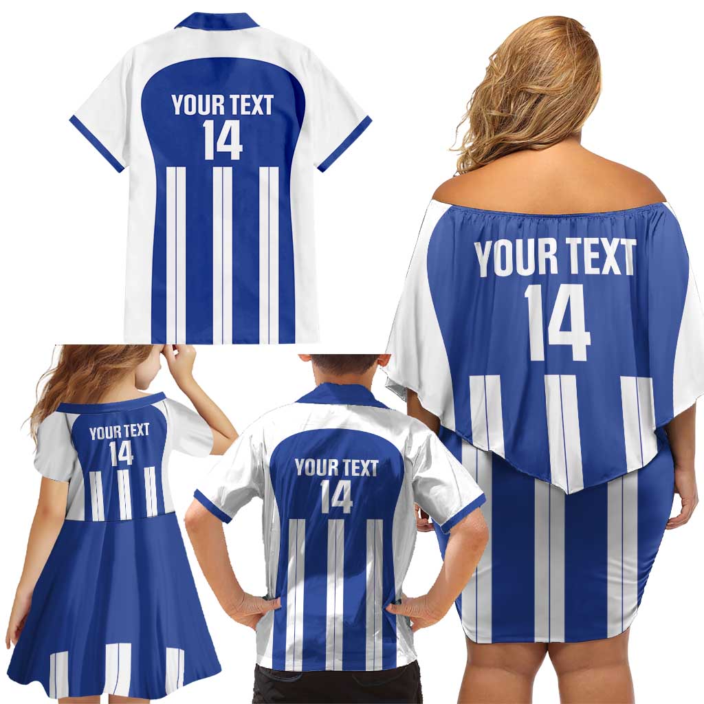 Universidad Dominican Republic Football Custom Family Matching Off Shoulder Short Dress and Hawaiian Shirt 2025 Go Champions - Wonder Print Shop