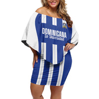 Universidad Dominican Republic Football Custom Family Matching Off Shoulder Short Dress and Hawaiian Shirt 2025 Go Champions - Wonder Print Shop