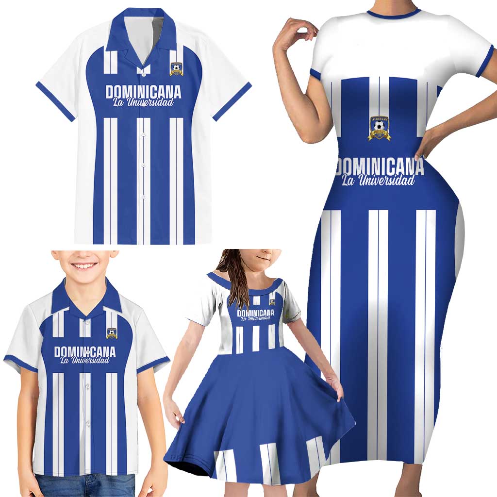 Universidad Dominican Republic Football Custom Family Matching Short Sleeve Bodycon Dress and Hawaiian Shirt 2025 Go Champions - Wonder Print Shop