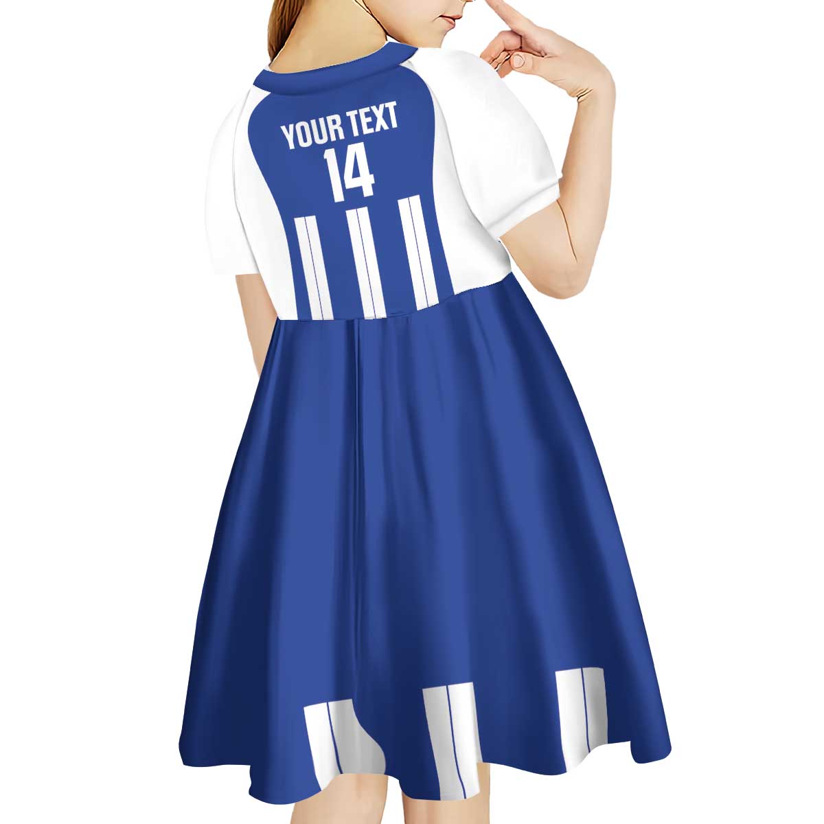 Universidad Dominican Republic Football Custom Kid Short Sleeve Dress 2025 Go Champions - Wonder Print Shop