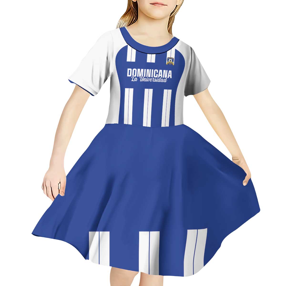 Universidad Dominican Republic Football Custom Kid Short Sleeve Dress 2025 Go Champions - Wonder Print Shop