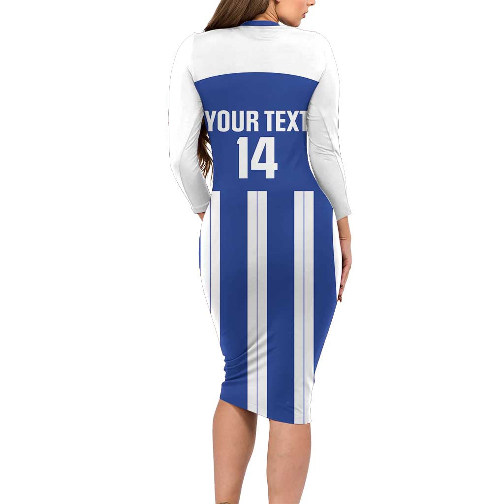 Universidad Dominican Republic Football Custom Long Sleeve Bodycon Dress 2025 Go Champions - Wonder Print Shop