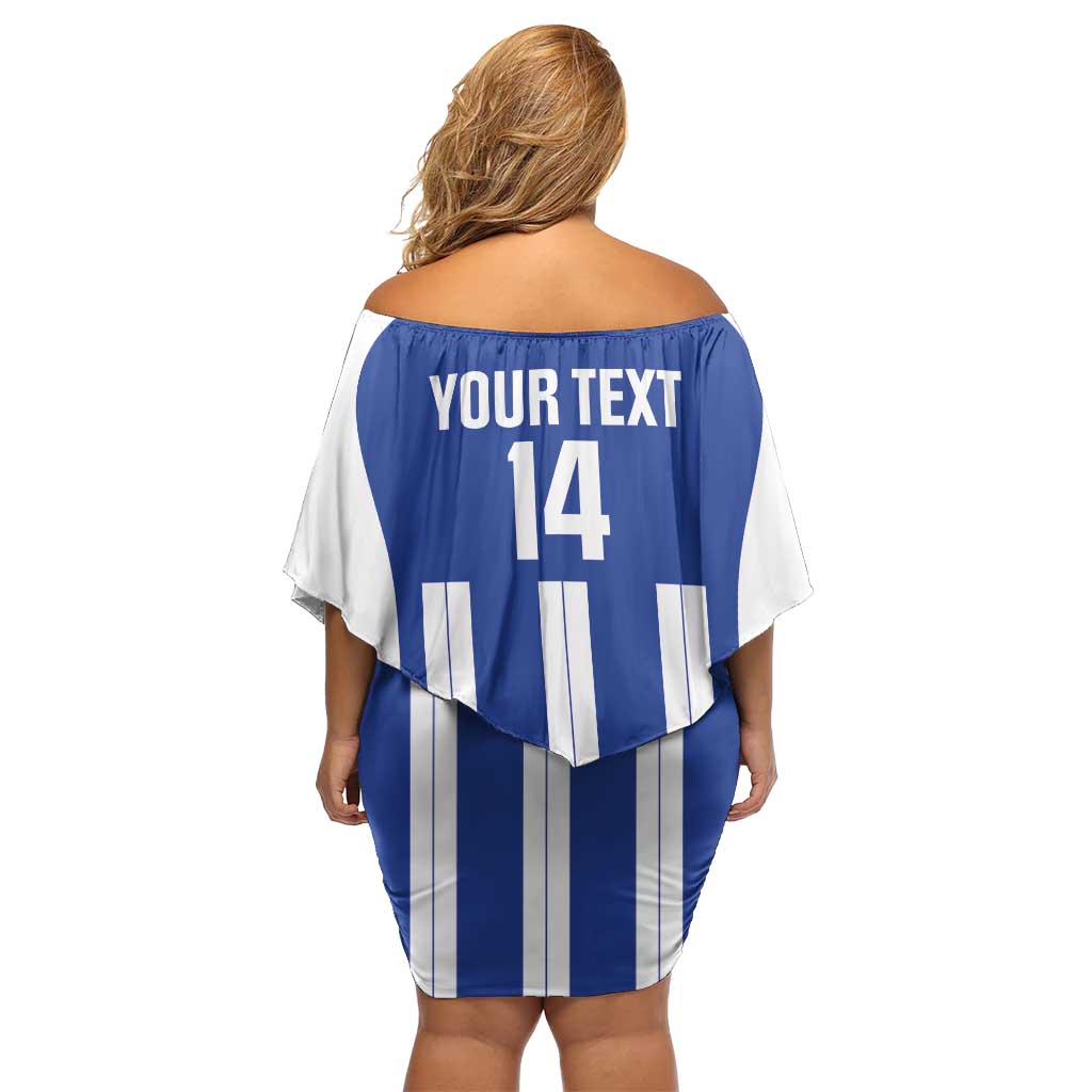 Universidad Dominican Republic Football Custom Off Shoulder Short Dress 2025 Go Champions - Wonder Print Shop