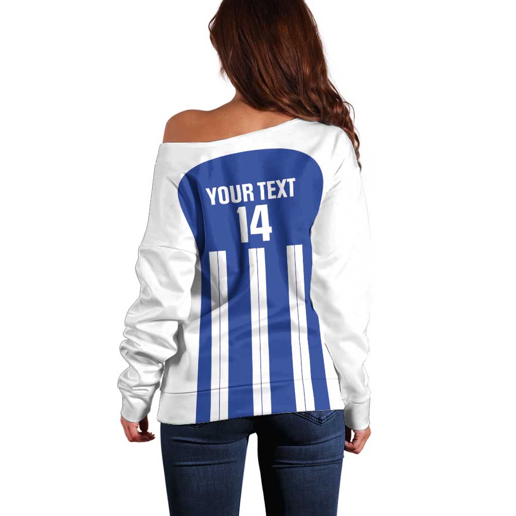 Universidad Dominican Republic Football Custom Off Shoulder Sweater 2025 Go Champions - Wonder Print Shop