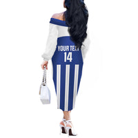 Universidad Dominican Republic Football Custom Off The Shoulder Long Sleeve Dress 2025 Go Champions - Wonder Print Shop