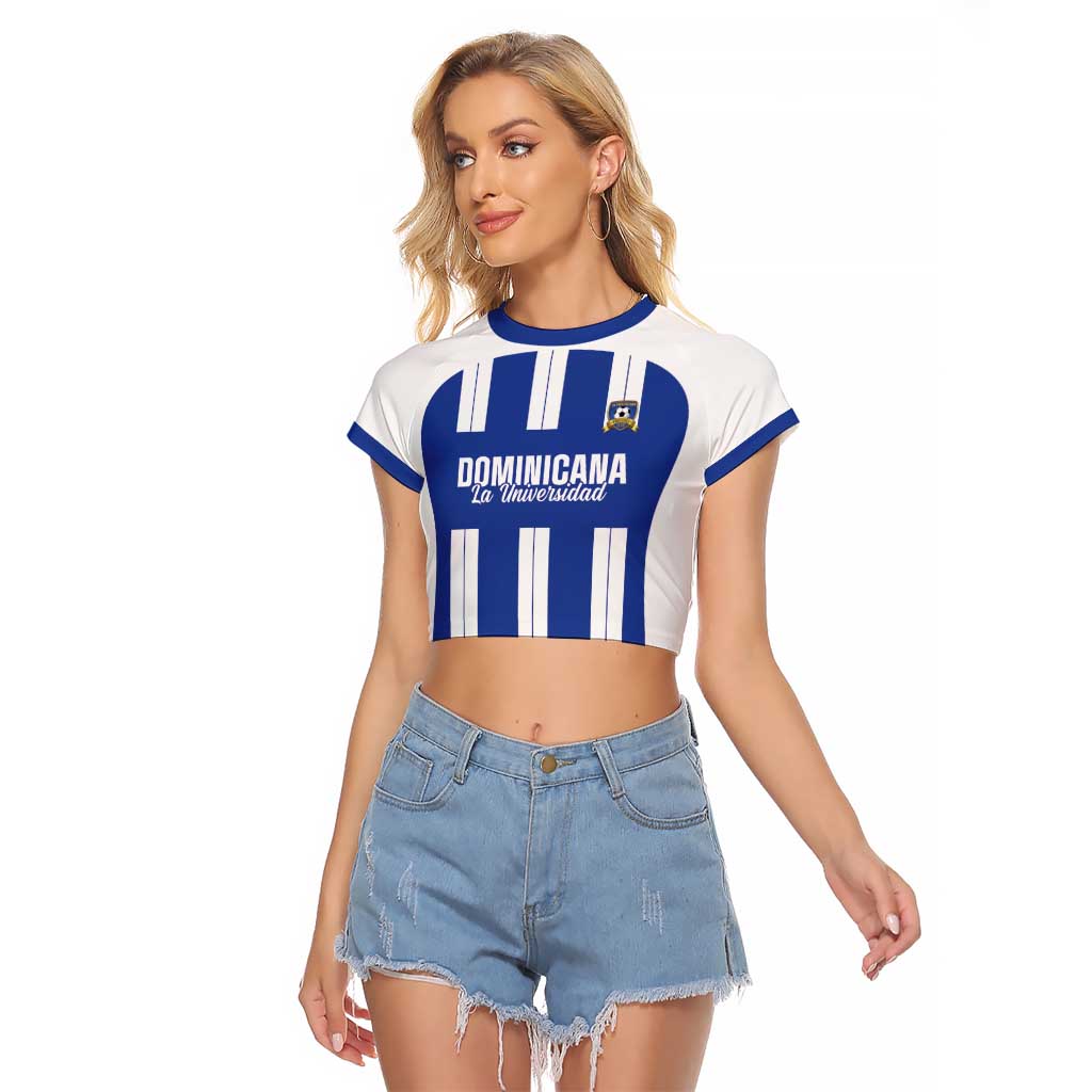 Universidad Dominican Republic Football Custom Raglan Cropped T Shirt 2025 Go Champions - Wonder Print Shop