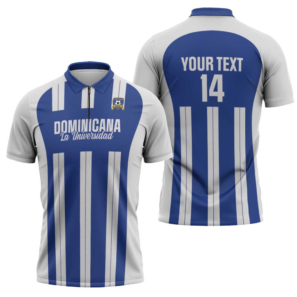 Universidad Dominican Republic Football Custom Zipper Polo Shirt 2025 Go Champions - Wonder Print Shop