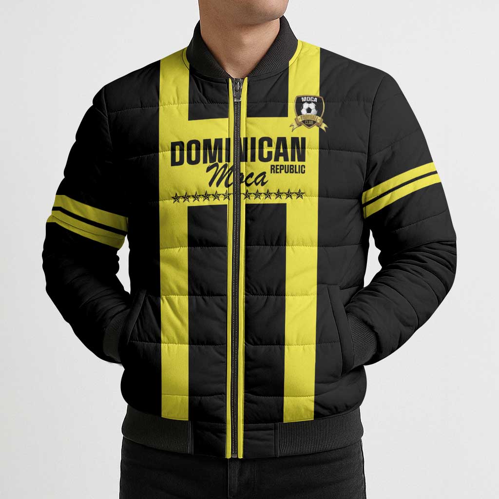 Moca Dominican Republic Football Custom Bomber Puffer Jacket 2025 Come On The Cradle - Wonder Print Shop