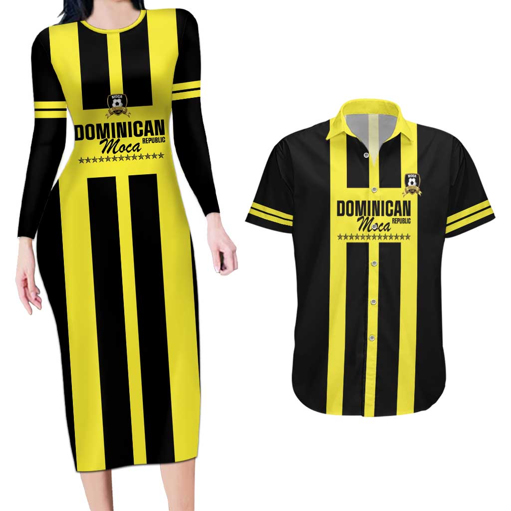 Moca Dominican Republic Football Custom Couples Matching Long Sleeve Bodycon Dress and Hawaiian Shirt 2025 Come On The Cradle - Wonder Print Shop