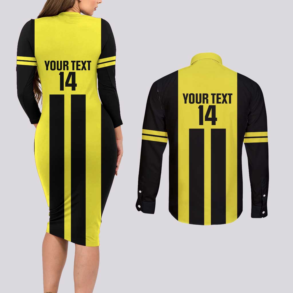 Moca Dominican Republic Football Custom Couples Matching Long Sleeve Bodycon Dress and Long Sleeve Button Shirt 2025 Come On The Cradle - Wonder Print Shop