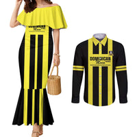 Moca Dominican Republic Football Custom Couples Matching Mermaid Dress and Long Sleeve Button Shirt 2025 Come On The Cradle - Wonder Print Shop