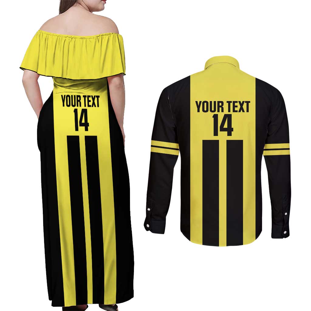 Moca Dominican Republic Football Custom Couples Matching Off Shoulder Maxi Dress and Long Sleeve Button Shirt 2025 Come On The Cradle - Wonder Print Shop