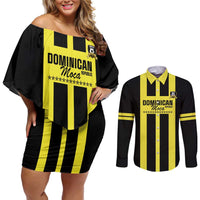 Moca Dominican Republic Football Custom Couples Matching Off Shoulder Short Dress and Long Sleeve Button Shirt 2025 Come On The Cradle - Wonder Print Shop