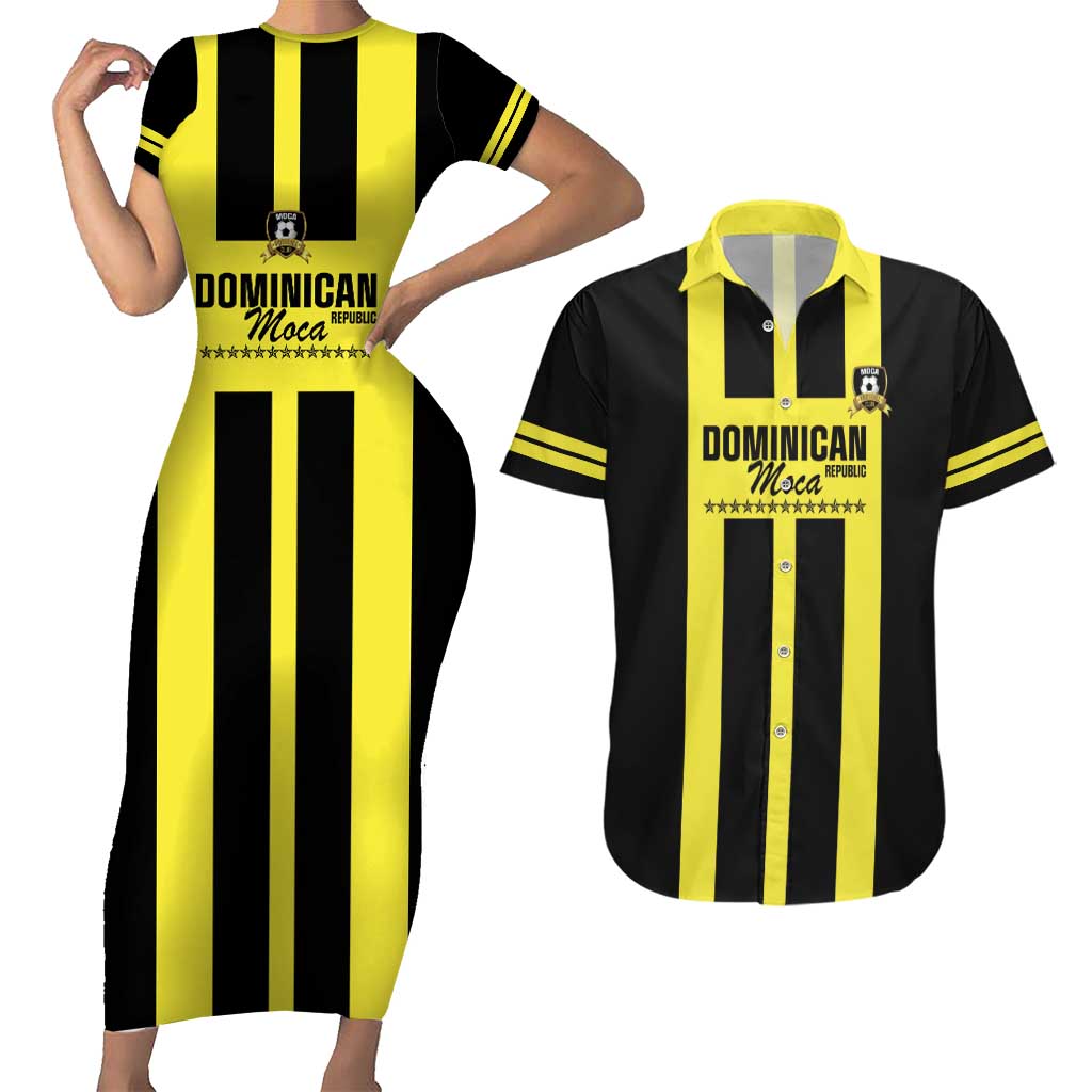 Moca Dominican Republic Football Custom Couples Matching Short Sleeve Bodycon Dress and Hawaiian Shirt 2025 Come On The Cradle - Wonder Print Shop