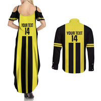 Moca Dominican Republic Football Custom Couples Matching Summer Maxi Dress and Long Sleeve Button Shirt 2025 Come On The Cradle - Wonder Print Shop