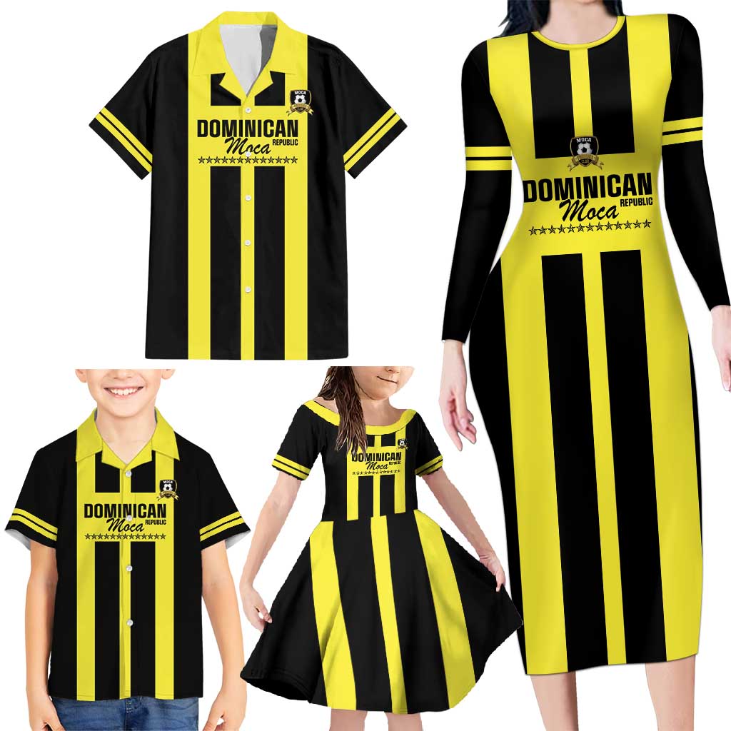 Moca Dominican Republic Football Custom Family Matching Long Sleeve Bodycon Dress and Hawaiian Shirt 2025 Come On The Cradle - Wonder Print Shop