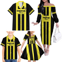 Moca Dominican Republic Football Custom Family Matching Off The Shoulder Long Sleeve Dress and Hawaiian Shirt 2025 Come On The Cradle - Wonder Print Shop