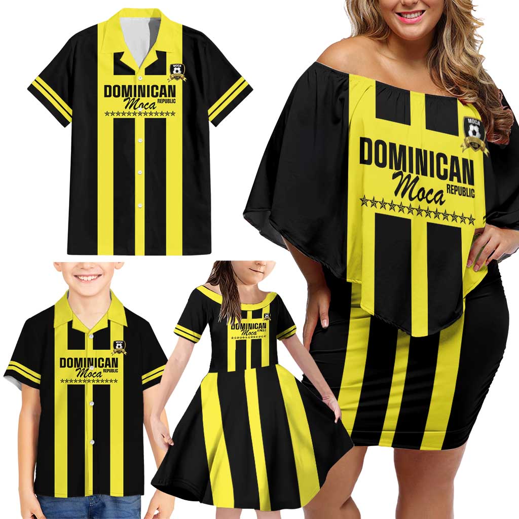 Moca Dominican Republic Football Custom Family Matching Off Shoulder Short Dress and Hawaiian Shirt 2025 Come On The Cradle - Wonder Print Shop