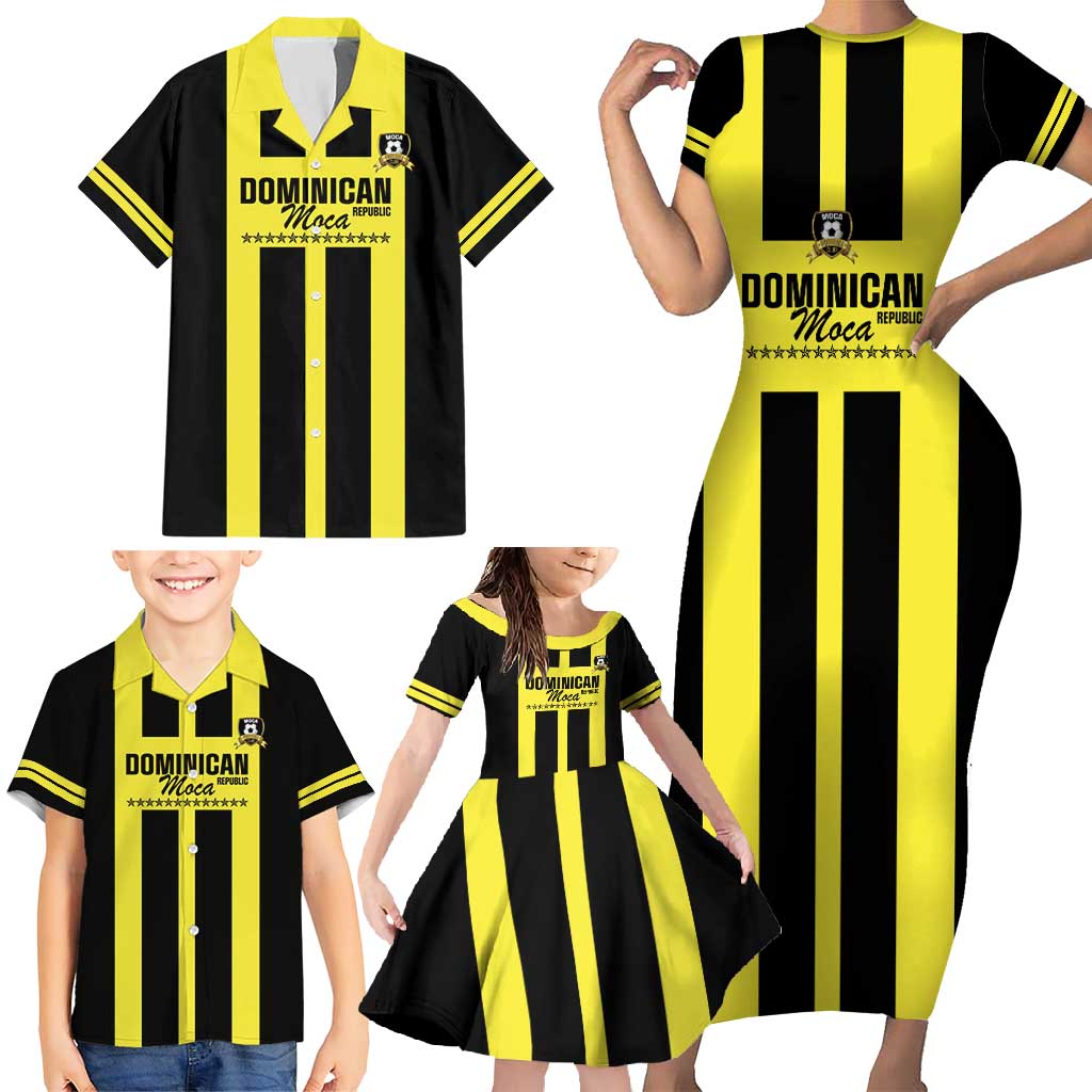 Moca Dominican Republic Football Custom Family Matching Short Sleeve Bodycon Dress and Hawaiian Shirt 2025 Come On The Cradle - Wonder Print Shop