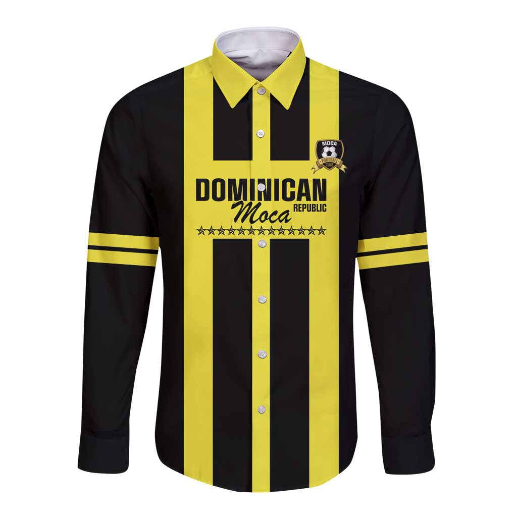 Moca Dominican Republic Football Custom Long Sleeve Button Shirt 2025 Come On The Cradle - Wonder Print Shop