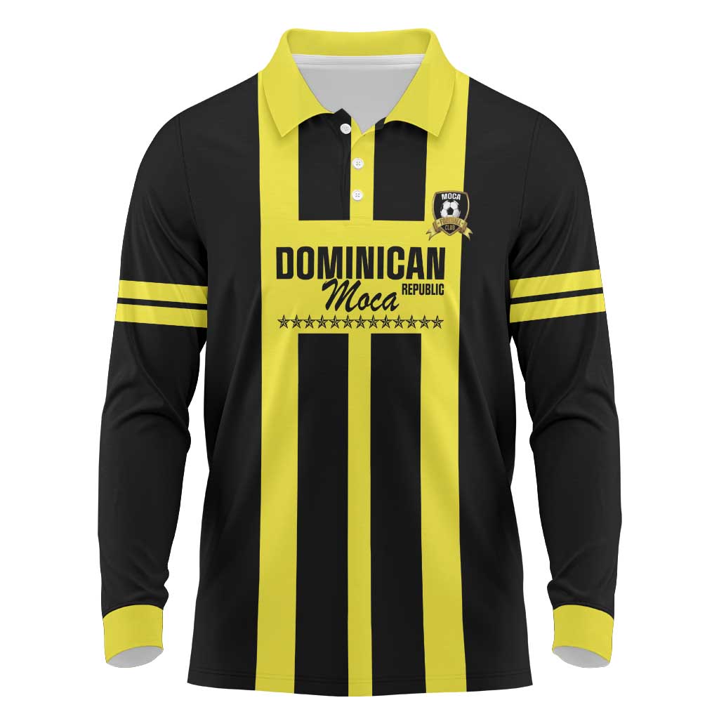 Moca Dominican Republic Football Custom Long Sleeve Polo Shirt 2025 Come On The Cradle - Wonder Print Shop