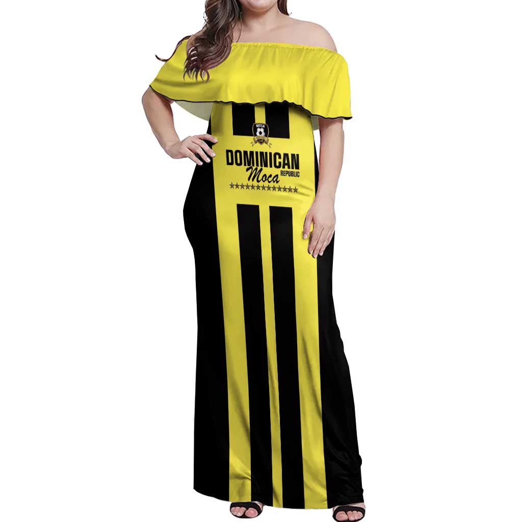 Moca Dominican Republic Football Custom Off Shoulder Maxi Dress 2025 Come On The Cradle - Wonder Print Shop
