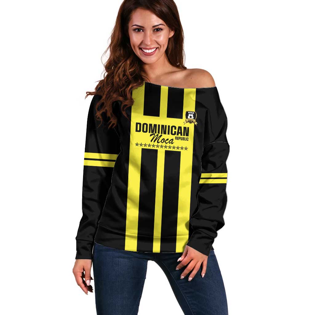 Moca Dominican Republic Football Custom Off Shoulder Sweater 2025 Come On The Cradle - Wonder Print Shop