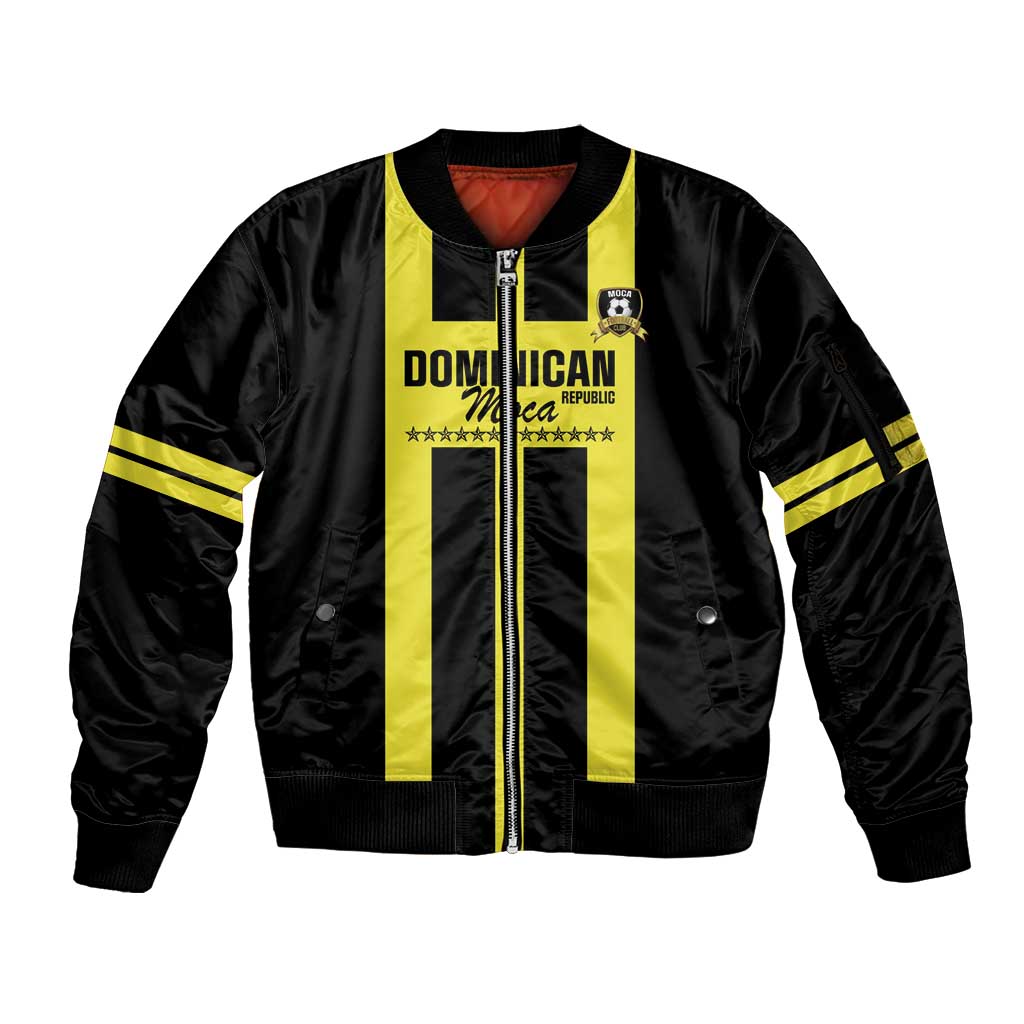 Moca Dominican Republic Football Custom Sleeve Zip Bomber Jacket 2025 Come On The Cradle - Wonder Print Shop