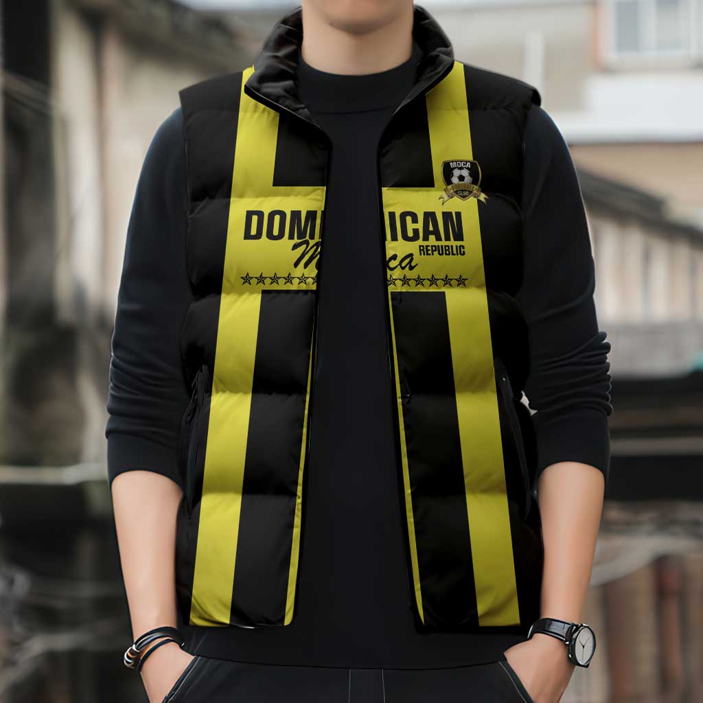 Moca Dominican Republic Football Custom Sleeveless Puffer Jacket 2025 Come On The Cradle - Wonder Print Shop