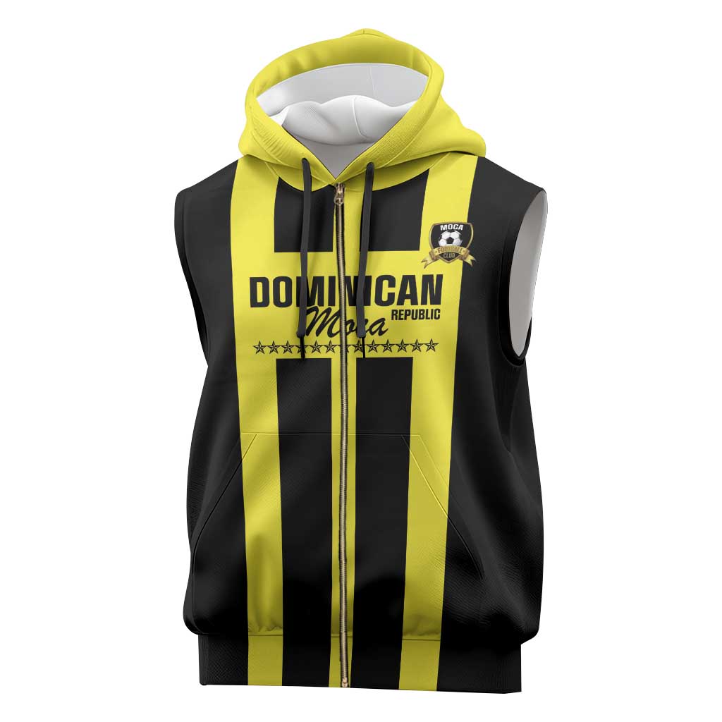 Moca Dominican Republic Football Custom Sleeveless Zip Hoodie 2025 Come On The Cradle - Wonder Print Shop