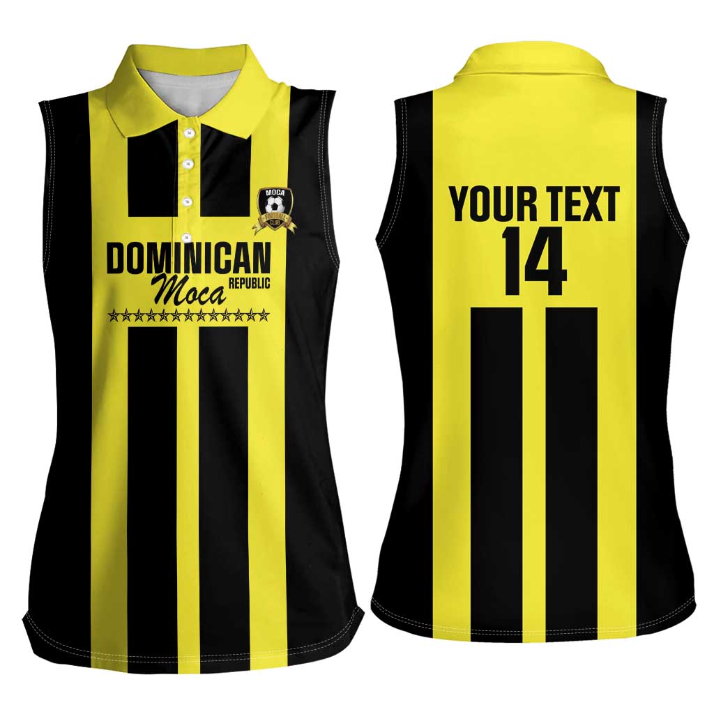 Moca Dominican Republic Football Custom Women Sleeveless Polo Shirt 2025 Come On The Cradle - Wonder Print Shop