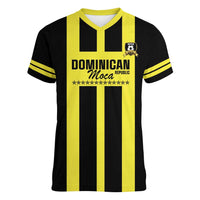 Moca Dominican Republic Football Custom Women V-Neck T-Shirt 2025 Come On The Cradle - Wonder Print Shop