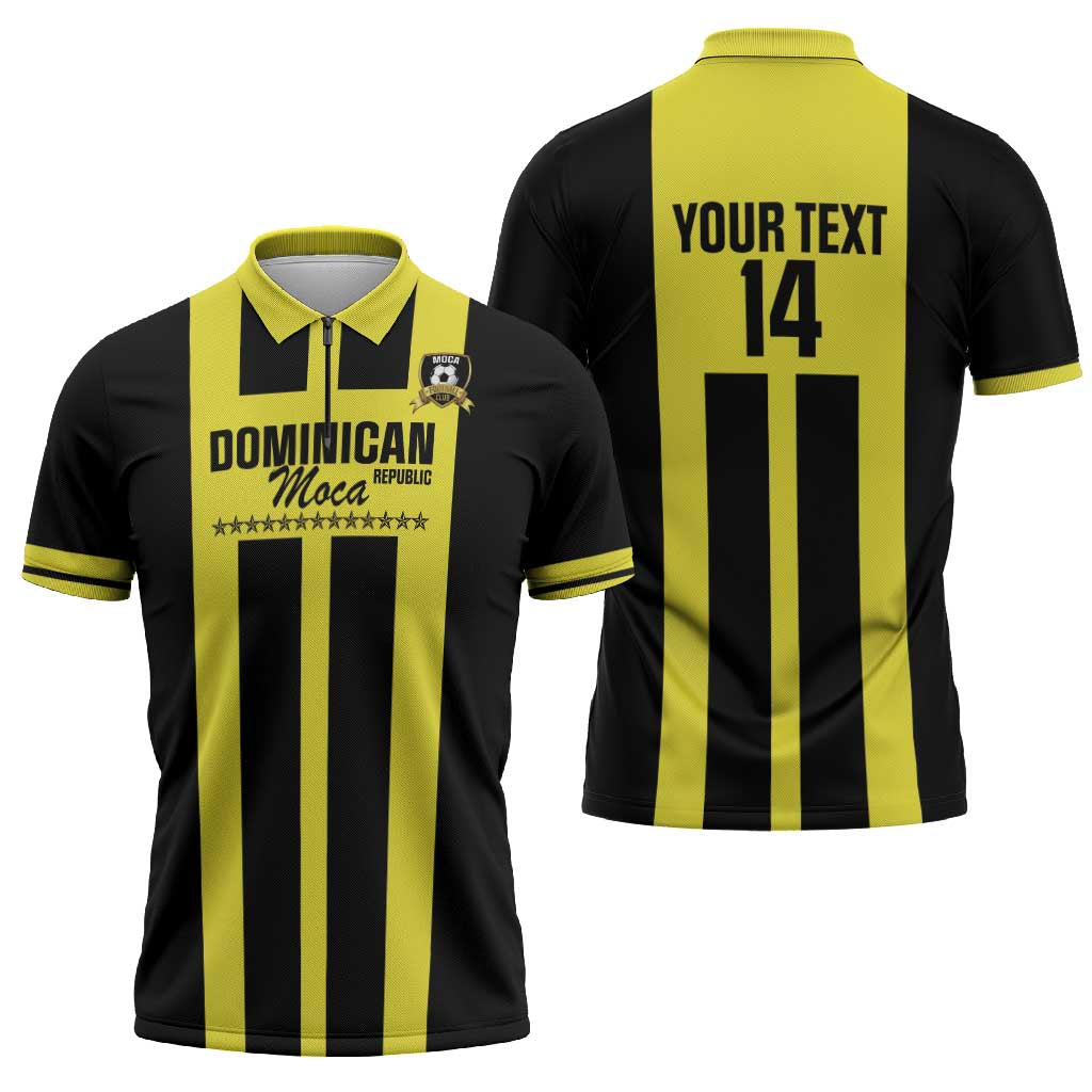 Moca Dominican Republic Football Custom Zipper Polo Shirt 2025 Come On The Cradle - Wonder Print Shop