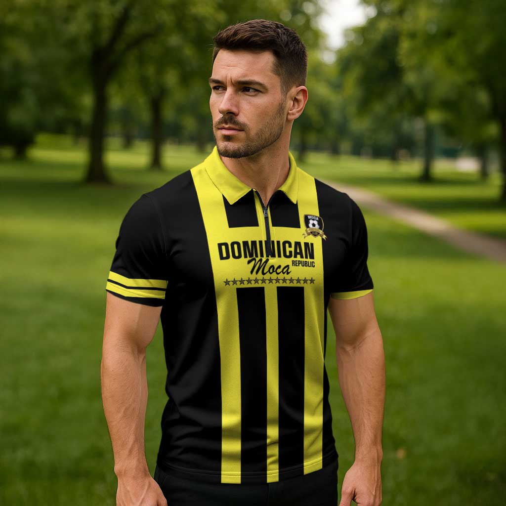 Moca Dominican Republic Football Custom Zipper Polo Shirt 2025 Come On The Cradle - Wonder Print Shop