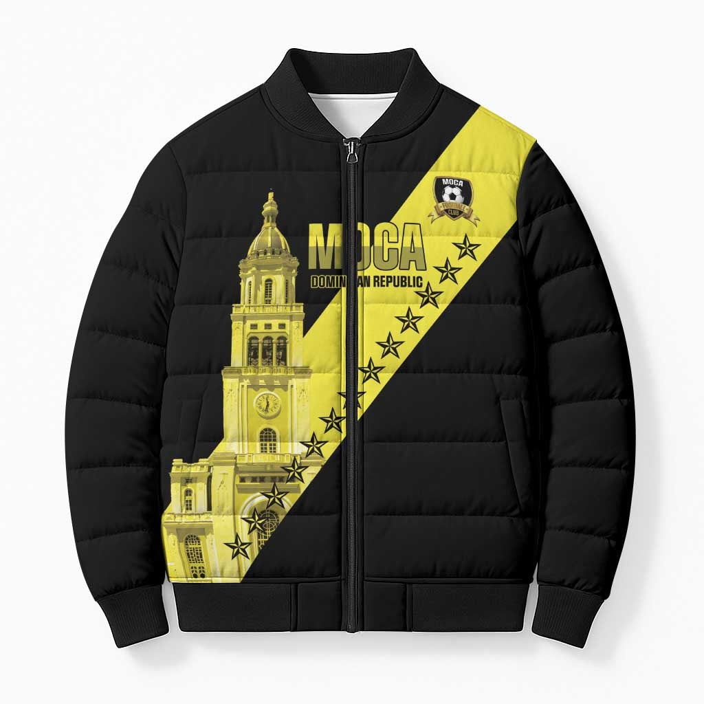 Cradle Of Dominican Republic Football Custom Bomber Puffer Jacket Go Moca Diagonal Style - Wonder Print Shop