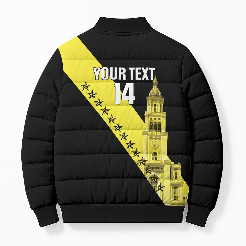 Cradle Of Dominican Republic Football Custom Bomber Puffer Jacket Go Moca Diagonal Style - Wonder Print Shop