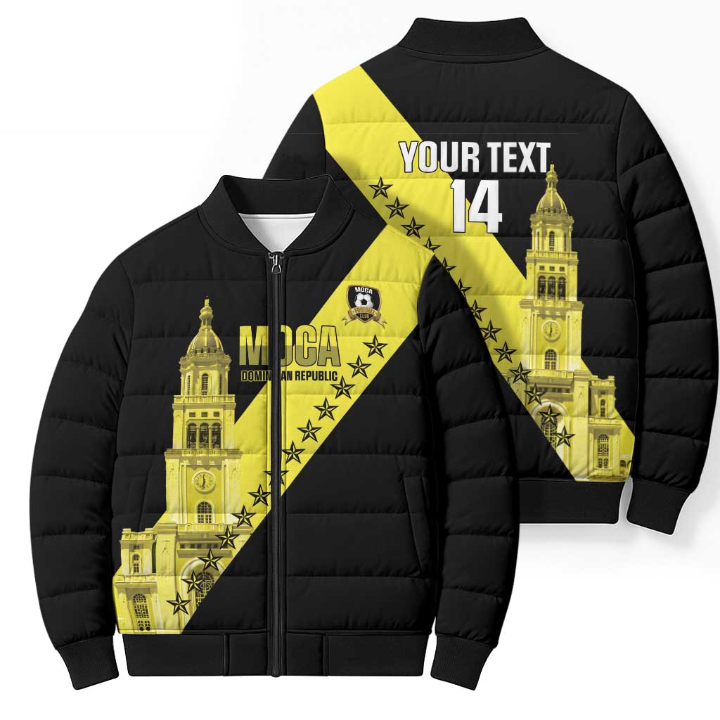 Cradle Of Dominican Republic Football Custom Bomber Puffer Jacket Go Moca Diagonal Style - Wonder Print Shop