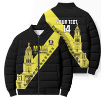 Cradle Of Dominican Republic Football Custom Bomber Puffer Jacket Go Moca Diagonal Style - Wonder Print Shop