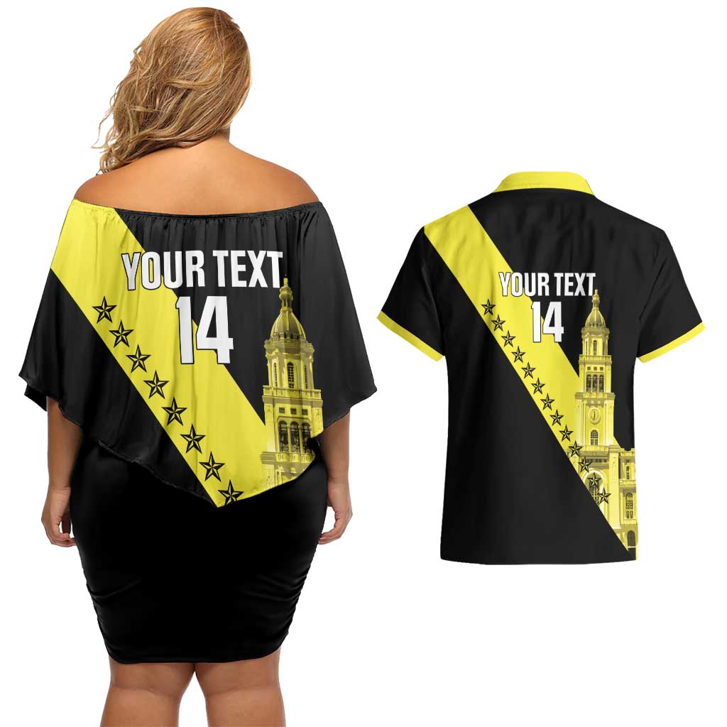 Cradle Of Dominican Republic Football Custom Couples Matching Off Shoulder Short Dress and Hawaiian Shirt Go Moca Diagonal Style - Wonder Print Shop