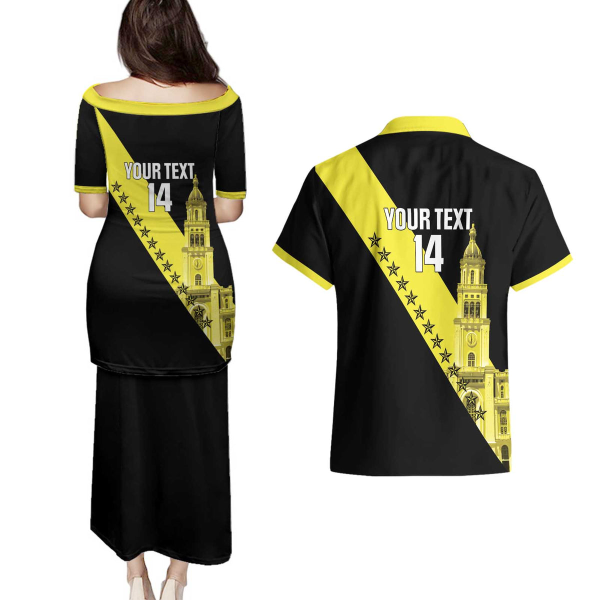 Cradle Of Dominican Republic Football Custom Couples Matching Puletasi and Hawaiian Shirt Go Moca Diagonal Style - Wonder Print Shop