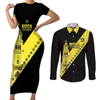 Cradle Of Dominican Republic Football Custom Couples Matching Short Sleeve Bodycon Dress and Long Sleeve Button Shirt Go Moca Diagonal Style - Wonder Print Shop