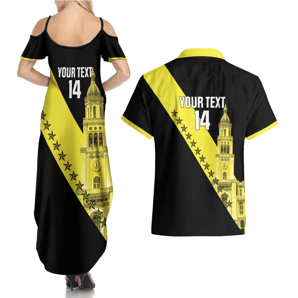 Cradle Of Dominican Republic Football Custom Couples Matching Summer Maxi Dress and Hawaiian Shirt Go Moca Diagonal Style - Wonder Print Shop