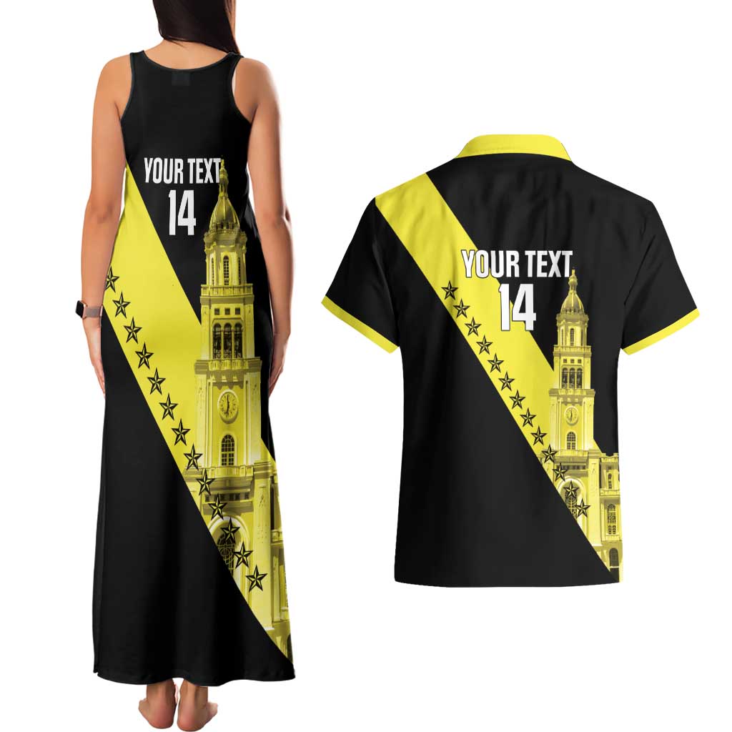 Cradle Of Dominican Republic Football Custom Couples Matching Tank Maxi Dress and Hawaiian Shirt Go Moca Diagonal Style - Wonder Print Shop