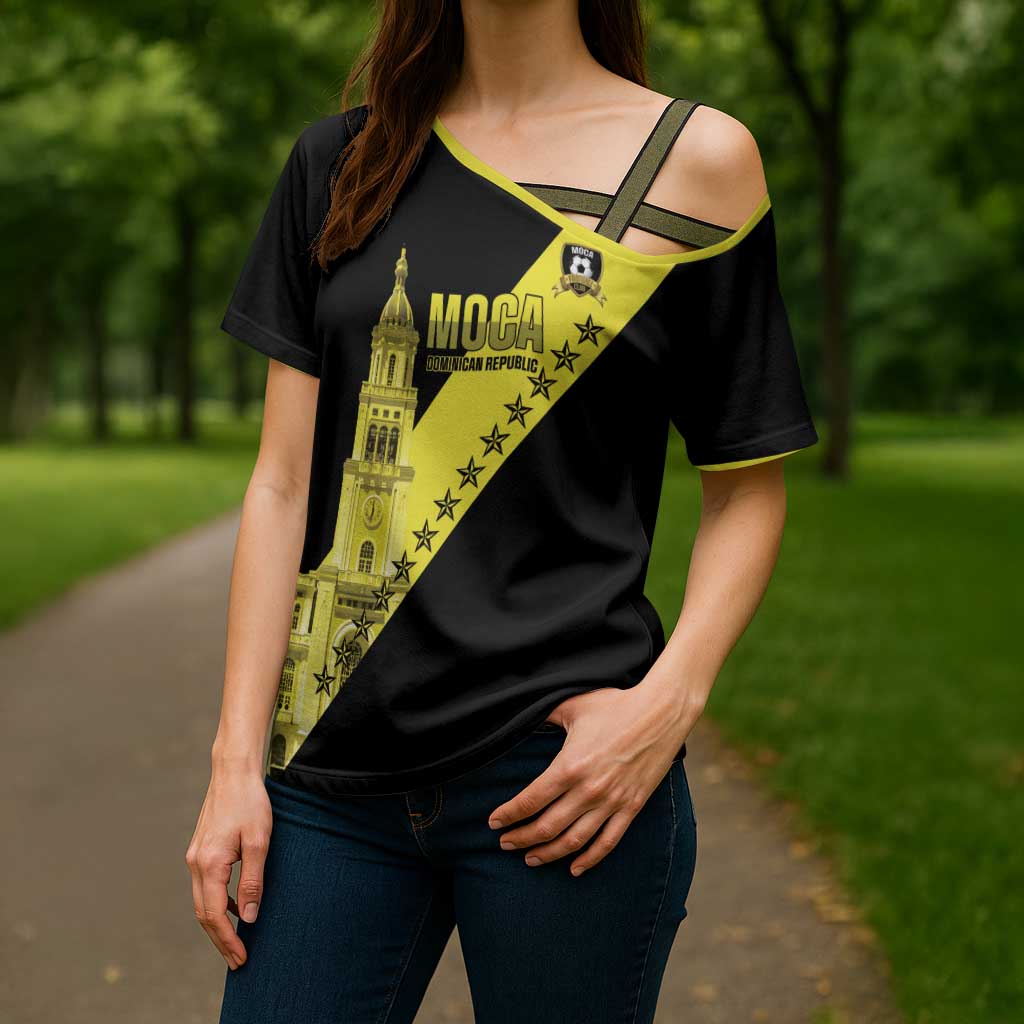 Cradle Of Dominican Republic Football Custom Cross Shoulder Shirt Go Moca Diagonal Style - Wonder Print Shop