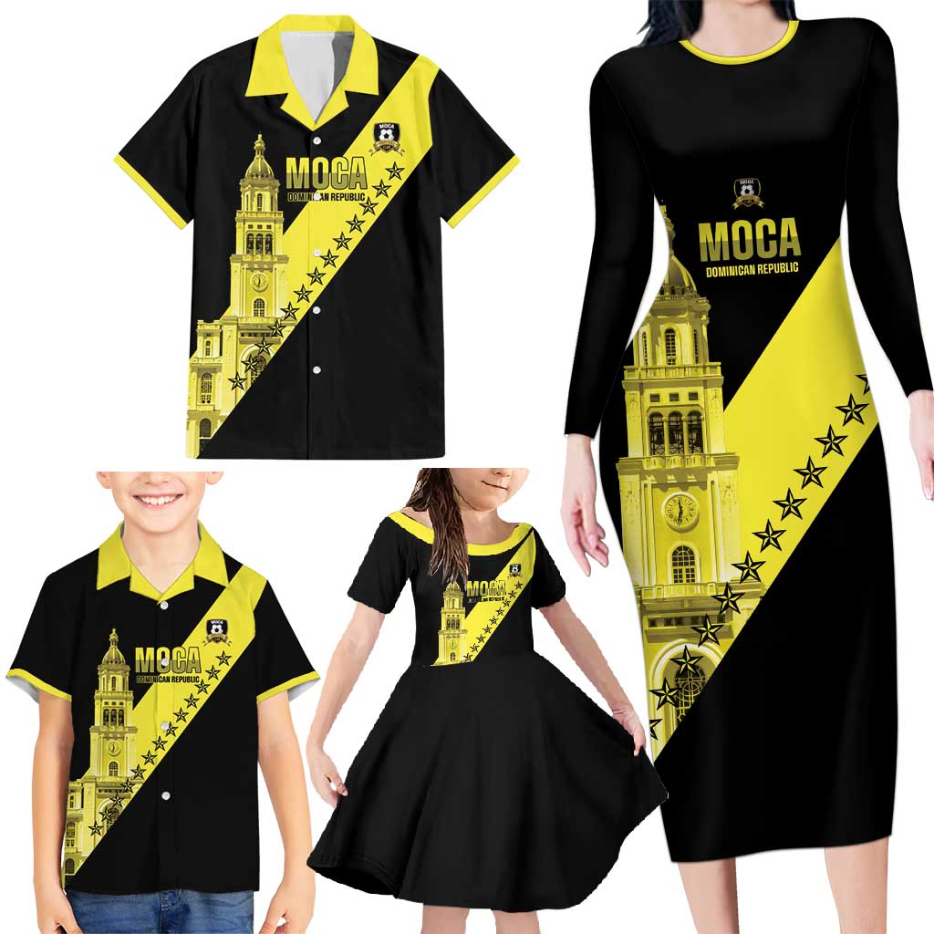 Cradle Of Dominican Republic Football Custom Family Matching Long Sleeve Bodycon Dress and Hawaiian Shirt Go Moca Diagonal Style - Wonder Print Shop