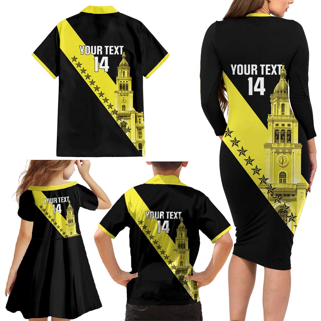 Cradle Of Dominican Republic Football Custom Family Matching Long Sleeve Bodycon Dress and Hawaiian Shirt Go Moca Diagonal Style - Wonder Print Shop