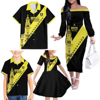 Cradle Of Dominican Republic Football Custom Family Matching Off The Shoulder Long Sleeve Dress and Hawaiian Shirt Go Moca Diagonal Style - Wonder Print Shop